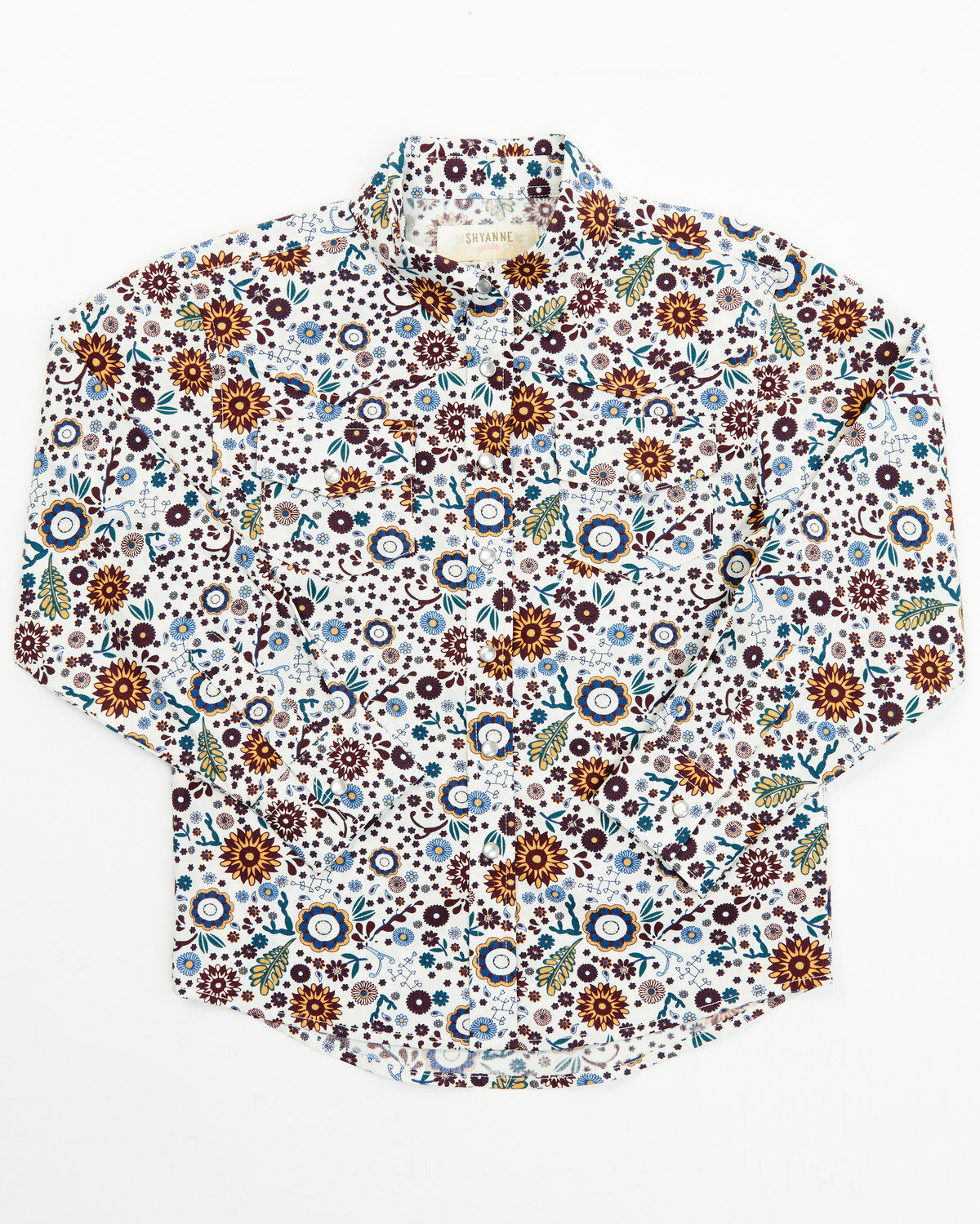Girls' Shyanne Toddler Ditsy Floral Print Long Sleeve Western Pearl Sn