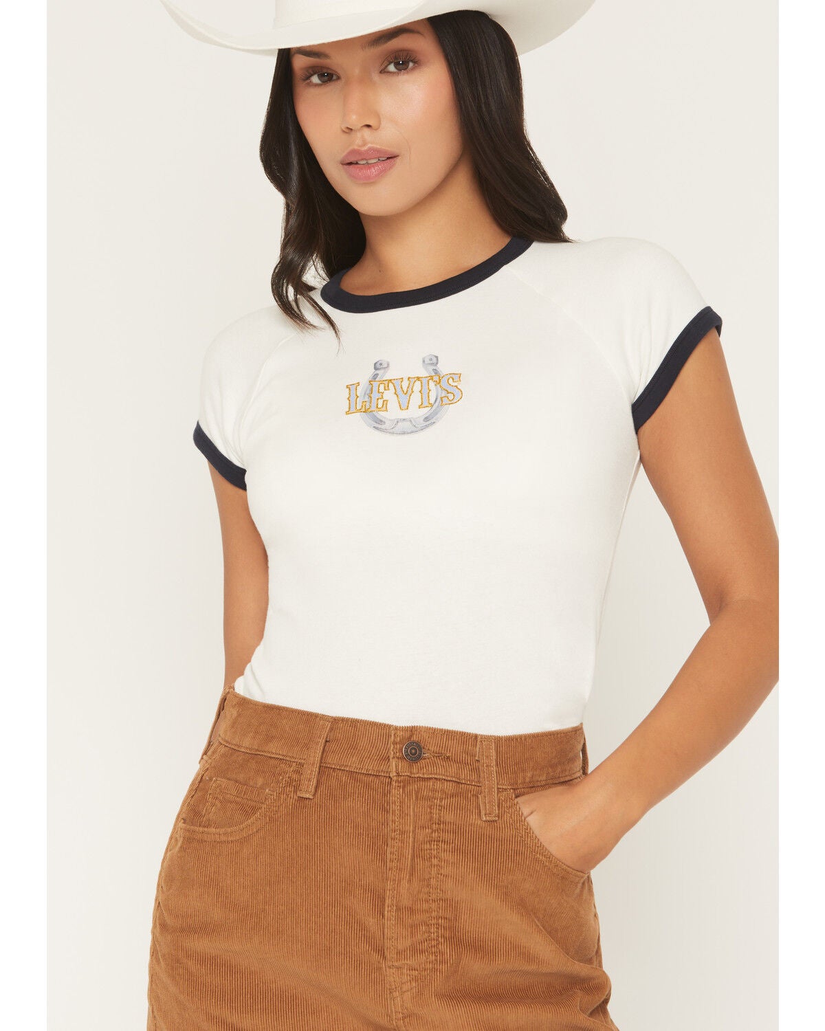 Women's Levi's Horseshoe Short Sleeve Graphic Ringer Tee