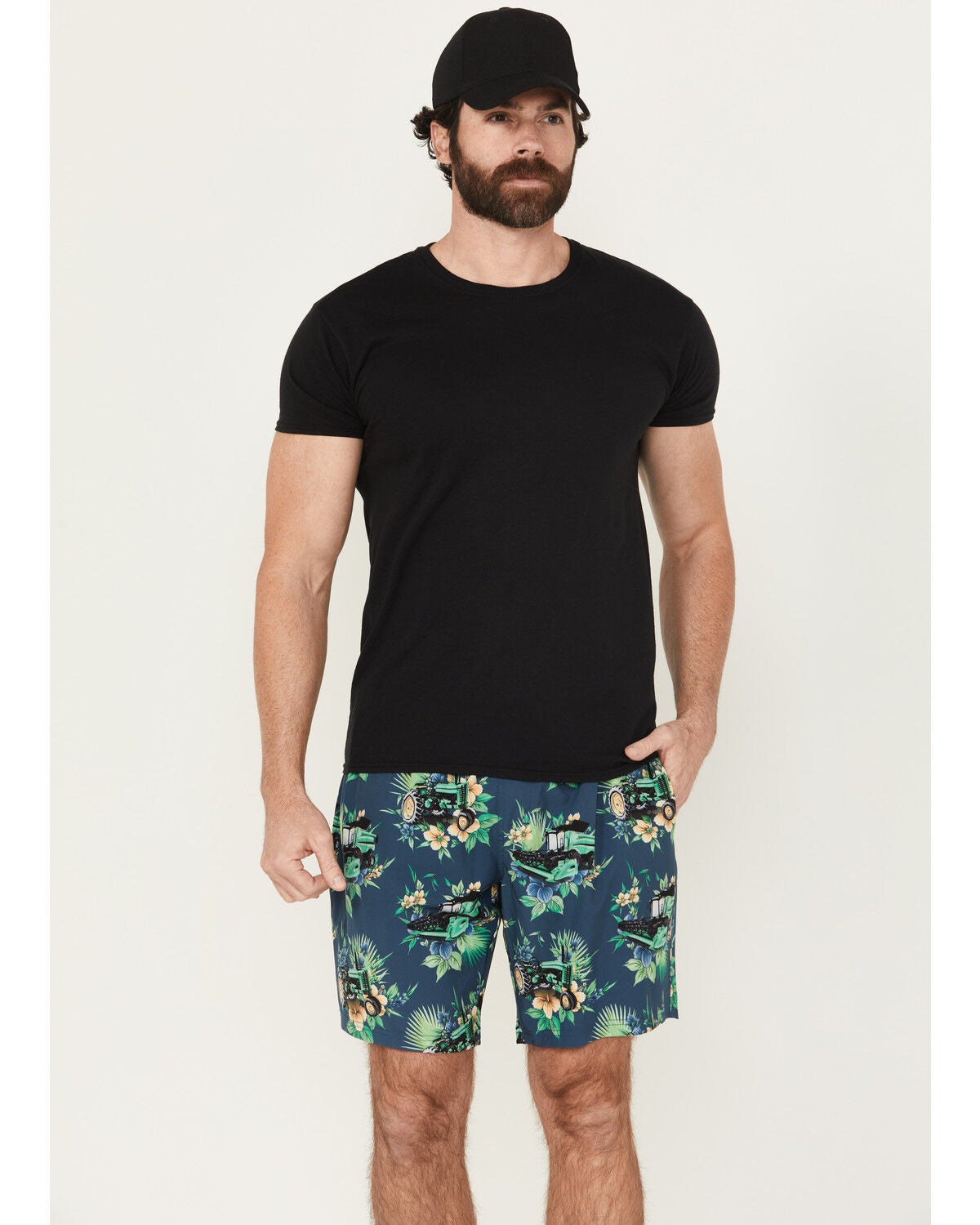 Men's Cinch Tractor Floral Print Stretch Board Shorts