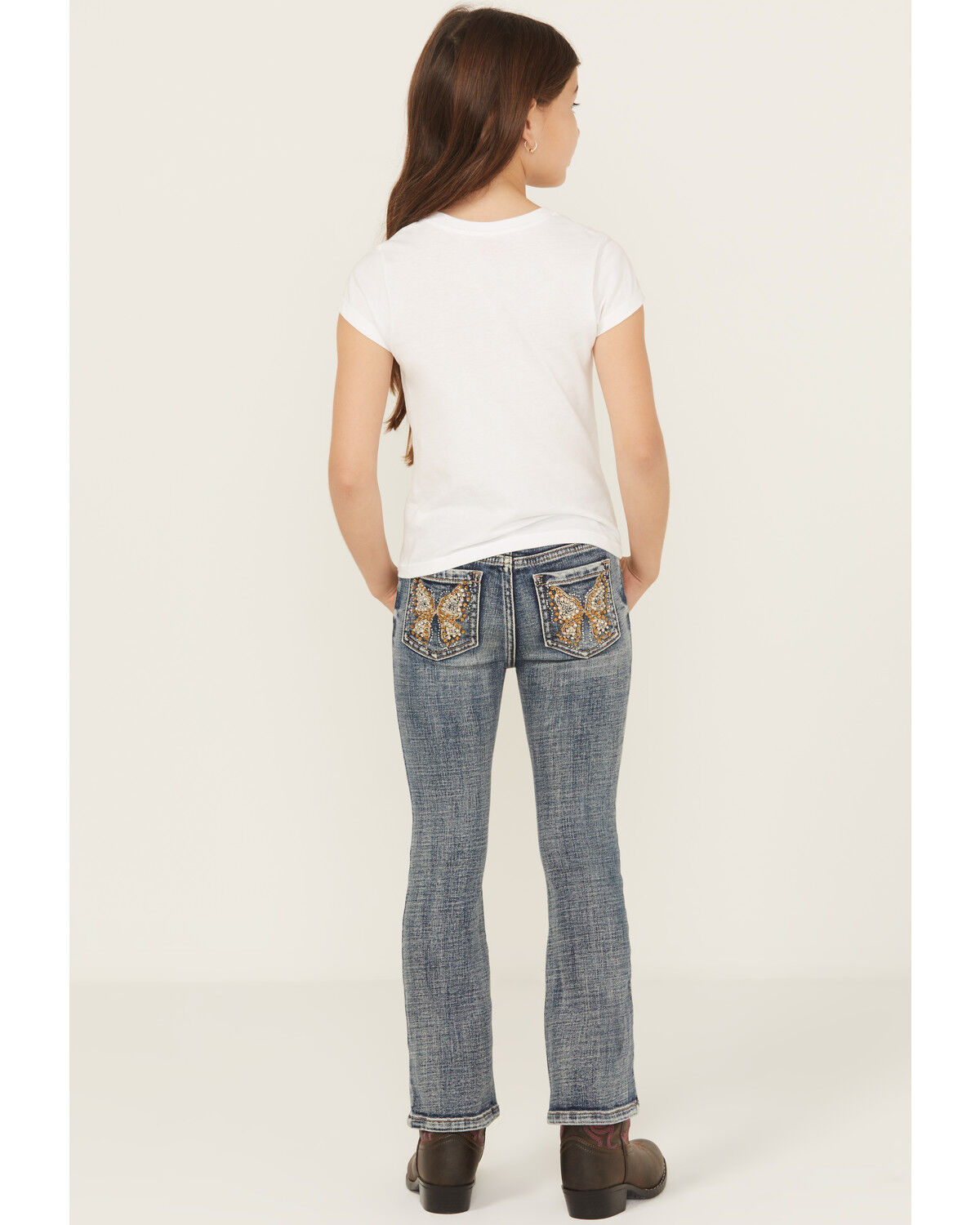 Girls' Shyanne Dawn Studded Pocket Bootcut Stretch Denim Jeans