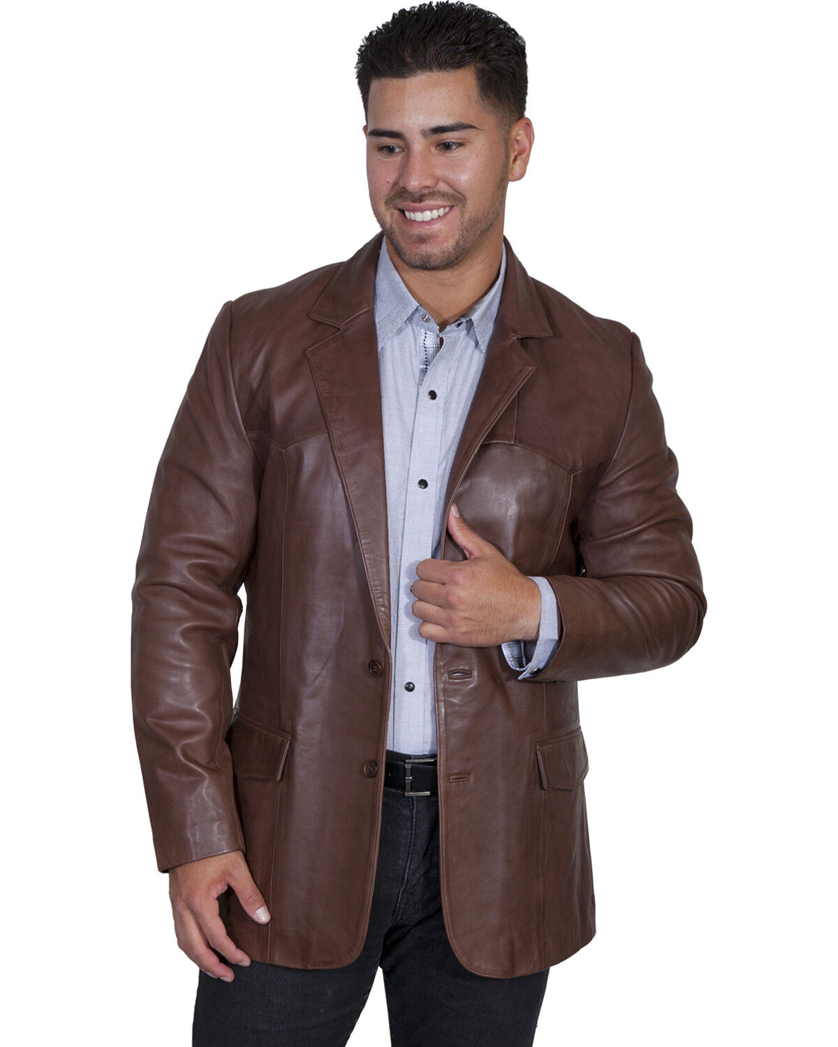Men's Scully Lamb Leather Blazer - Big and Tall