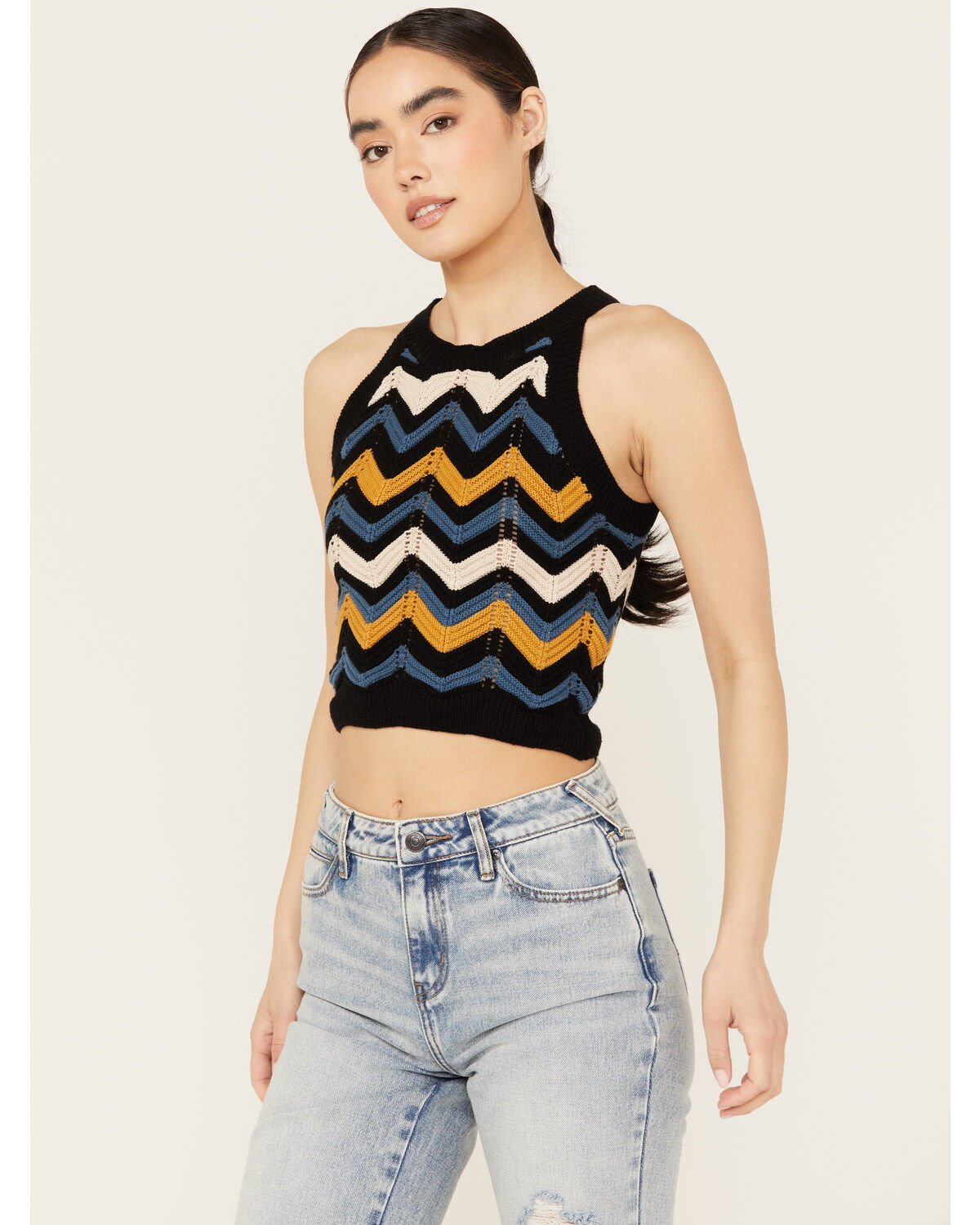 Women's Revel Zig Zag Sleeveless Sweater Tank