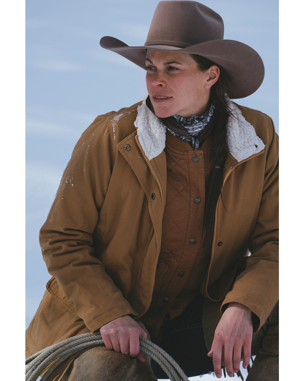 Women's Outback Trading Co Tan Canvas Juniper Fleece Hooded Jacket