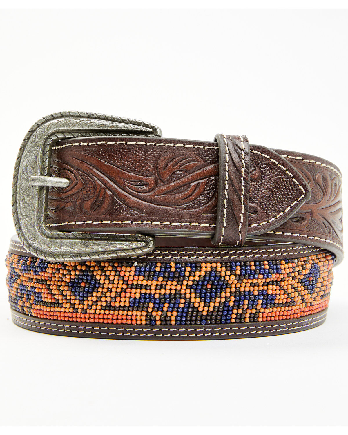Men's RANK 45 Seed Bead Leather Belt