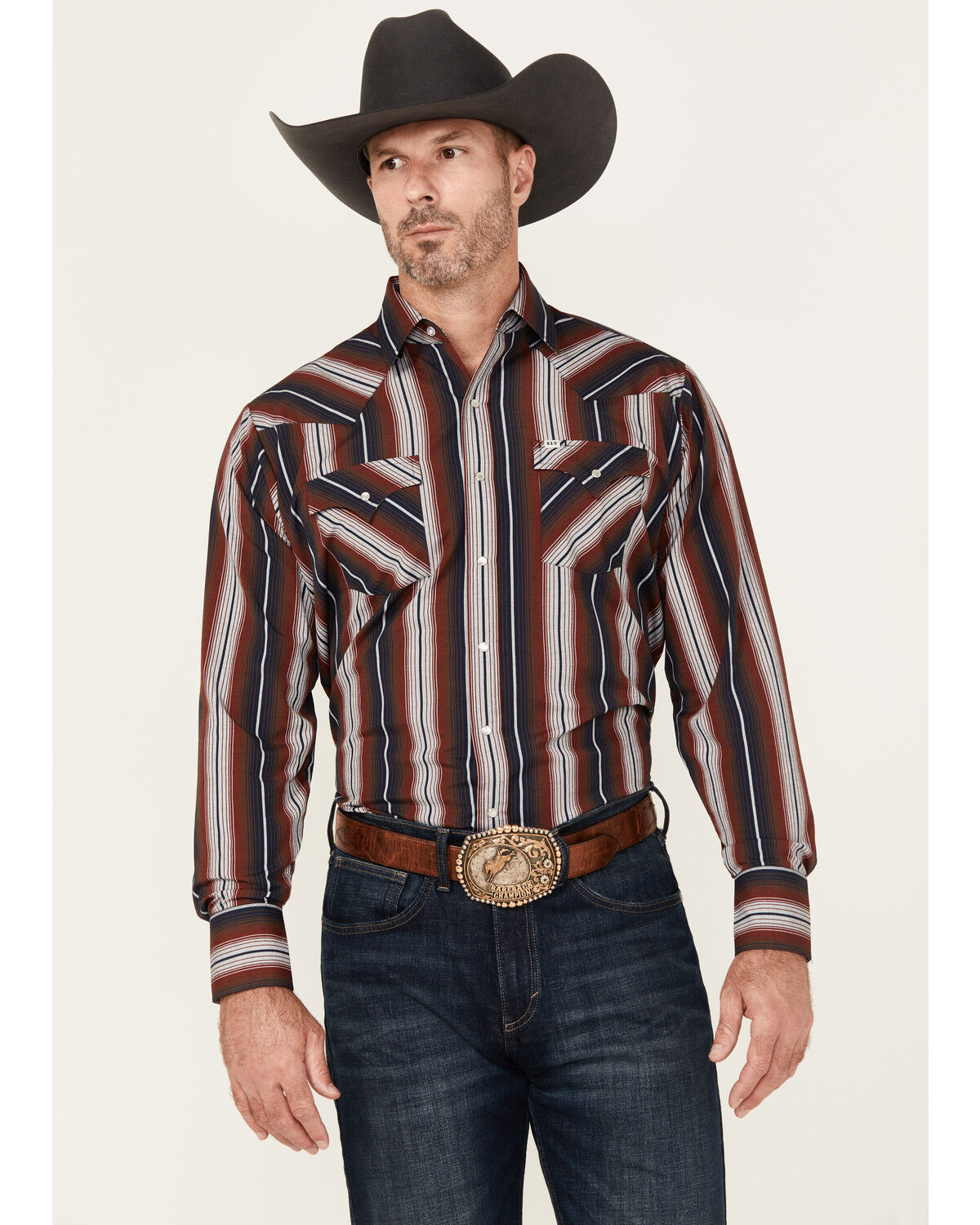 Men's Ely Walker Striped Long Sleeve Pearl Snap Western Shirt