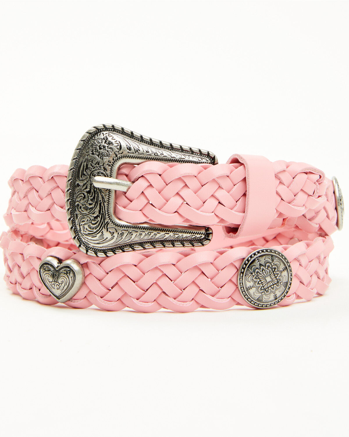 Girls' Shyanne Luella Heart Concho Braided Belt