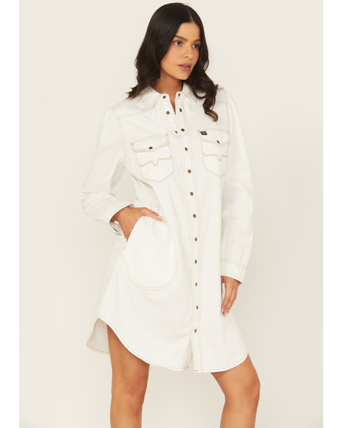 Women's Kimes Ranch Rox Long Sleeve Snap Cropped Western Mini Dress