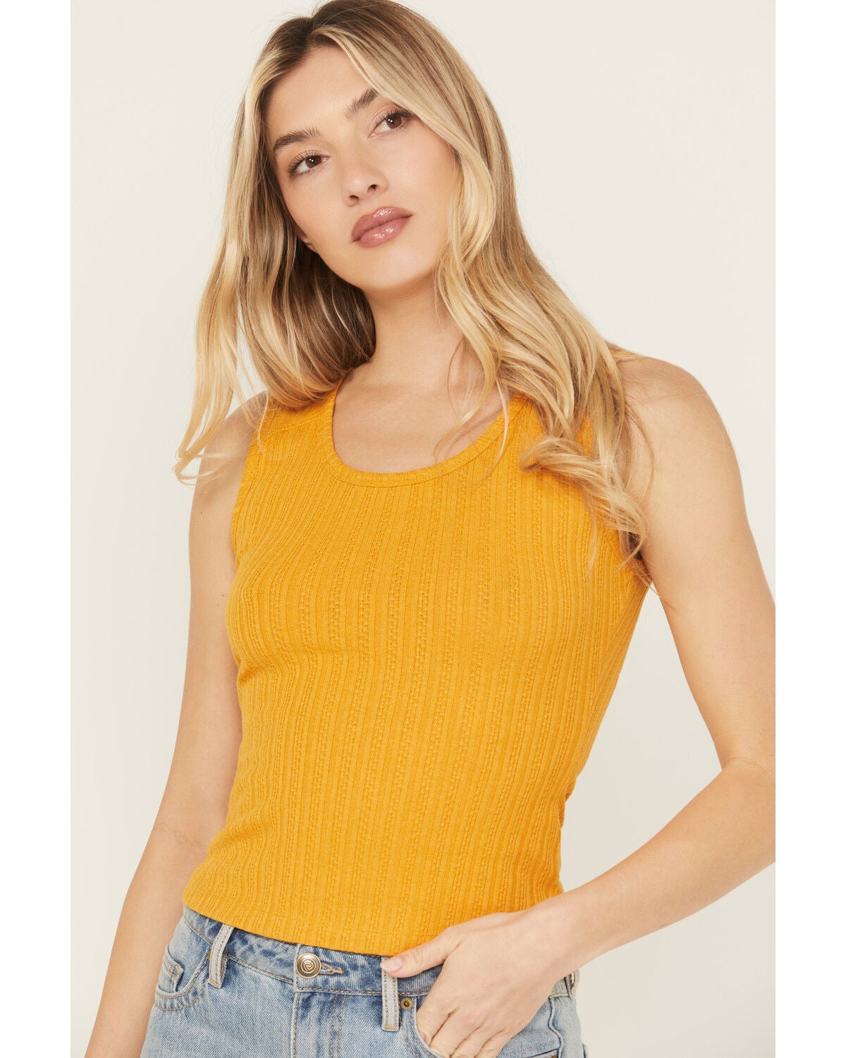 Women's Shyanne Pointelle Rib Knit Tank Top