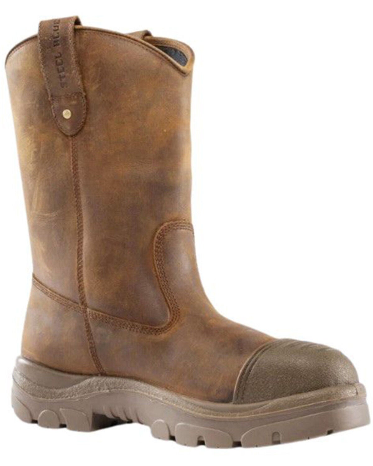 Men's Steel Blue Heeler Scuff Waterproof Work Boots - Steel Toe