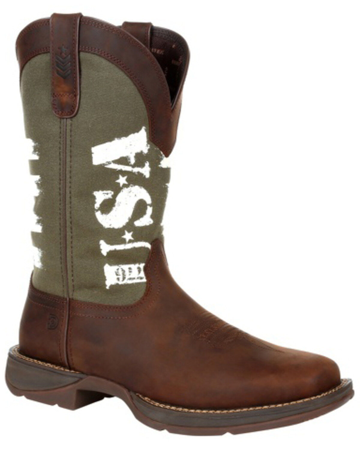 Men's Durango Army Green USA Western Performance Boots - Square Toe