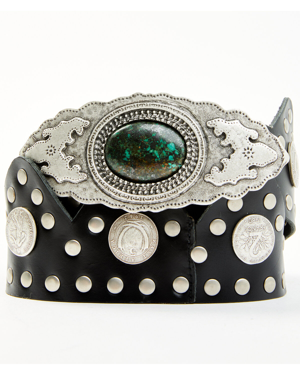 Women's Tasha Polizzi Legend Studded Concho Buckle Belt