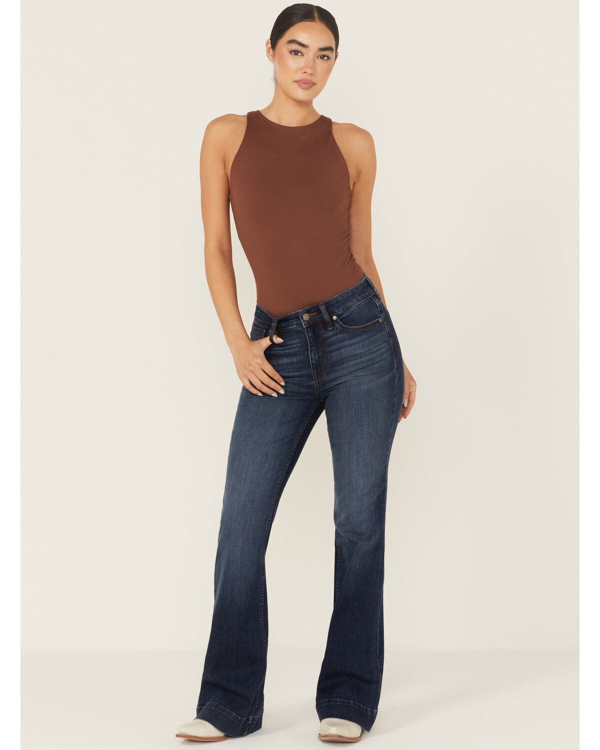 Women's Shyanne Joni Medium Wash High Rise Trouser Stretch Denim Jeans