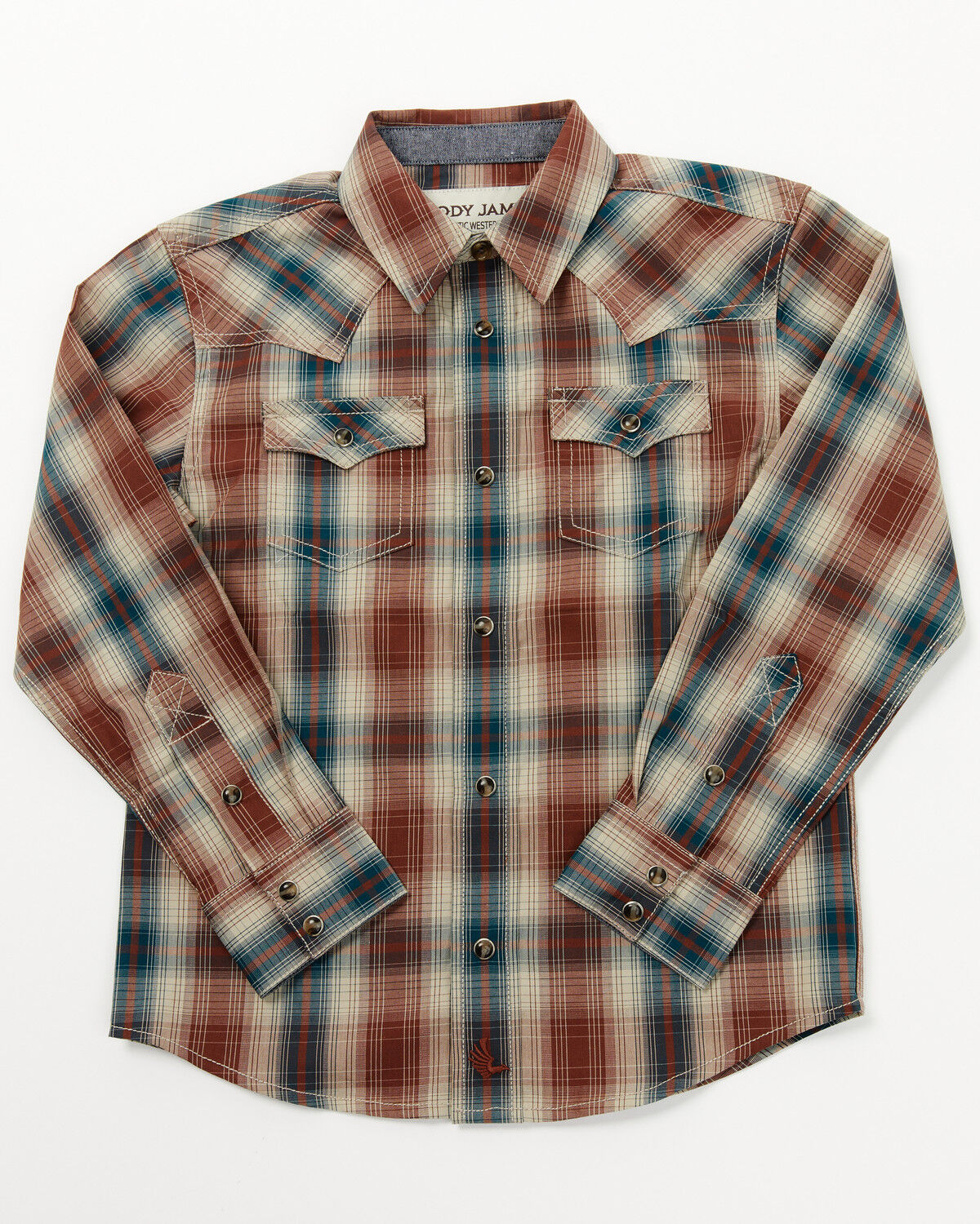 Boys' Cody James Toddler Ricardo Plaid Print Long Sleeve Snap Western
