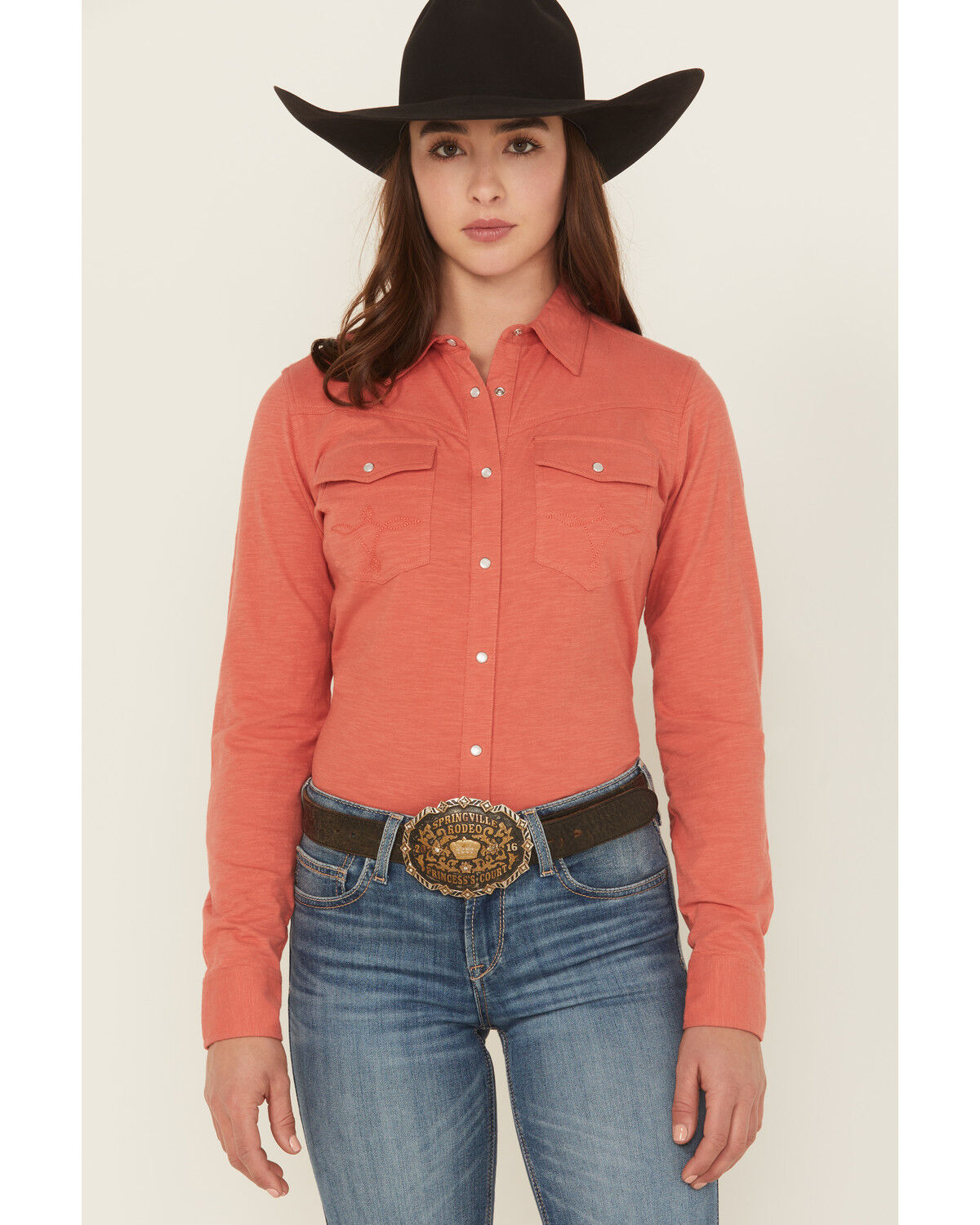 Women's Shyanne Solid Long Sleeve Pearl Snap Core Western Shirt