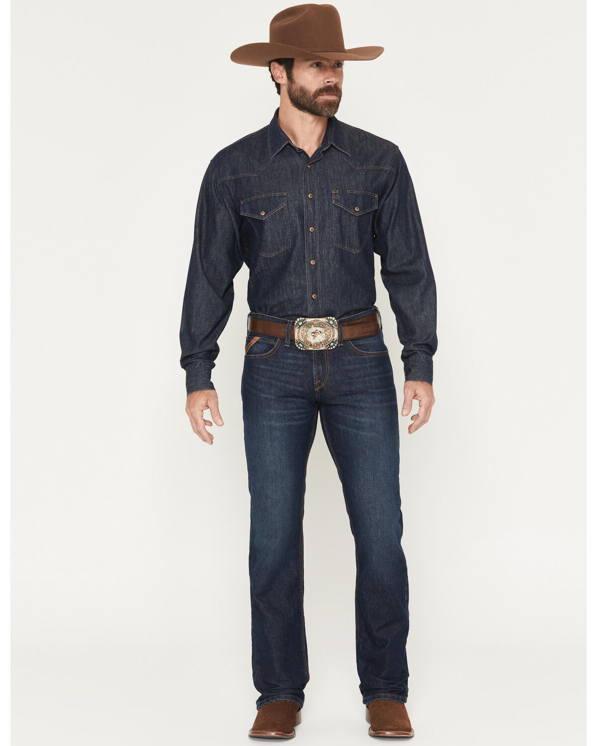 Men's Ariat M7 Hampton Dark Wash Slim Straight Stretch Denim Jeans