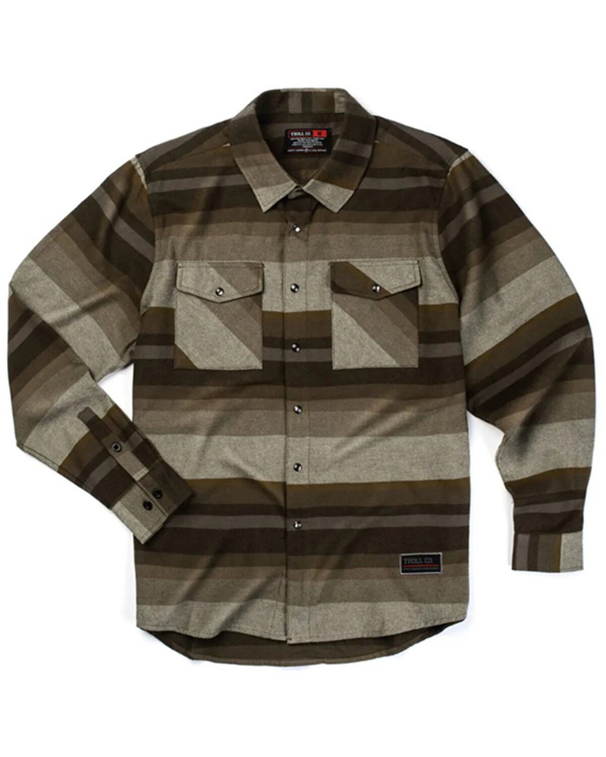 Men's Troll Co Otto Striped Long Sleeve Pearl Snap Flannel Shirt