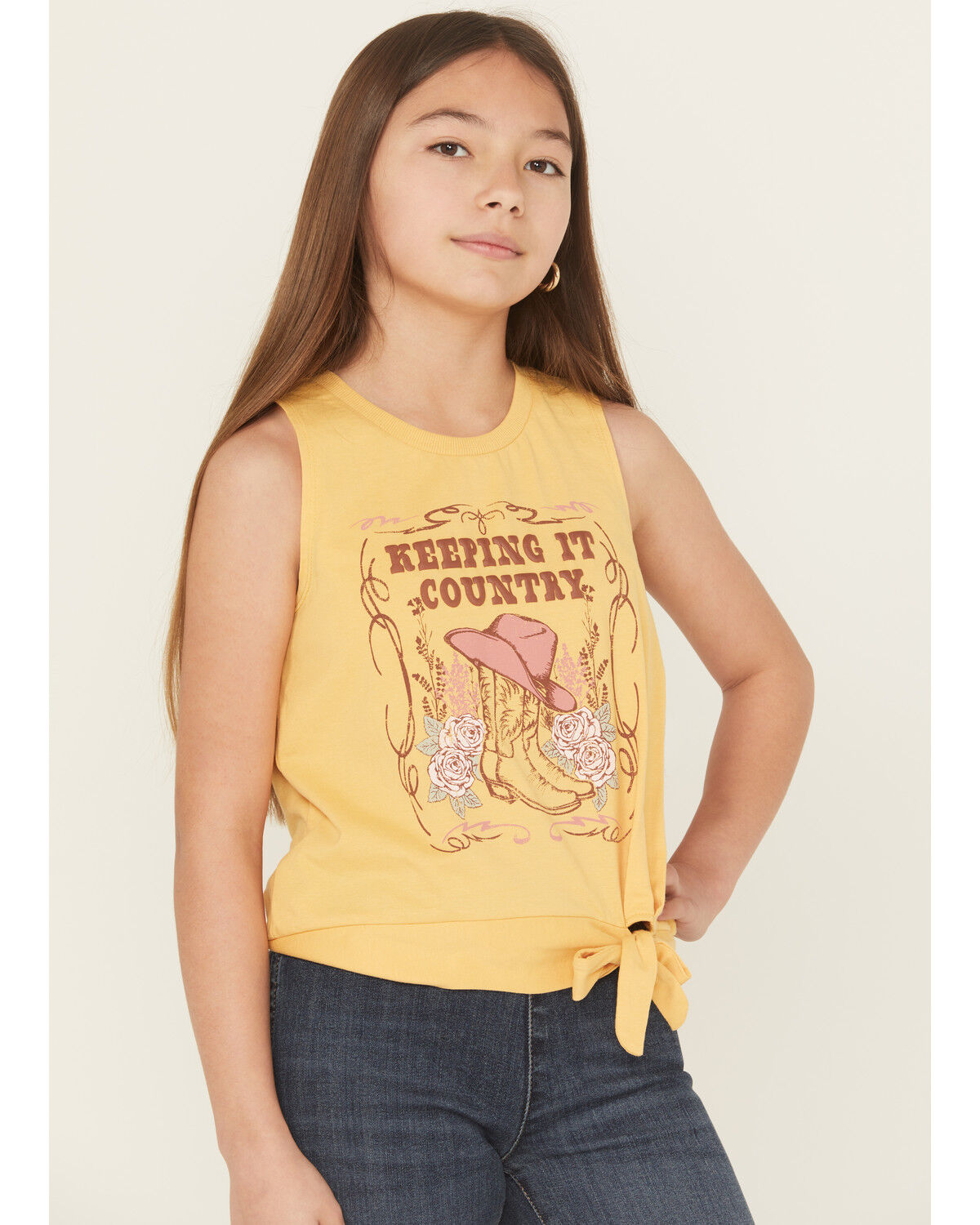 Buttercup Girls Keeping It Country Sleeveless Graphic Tank Top