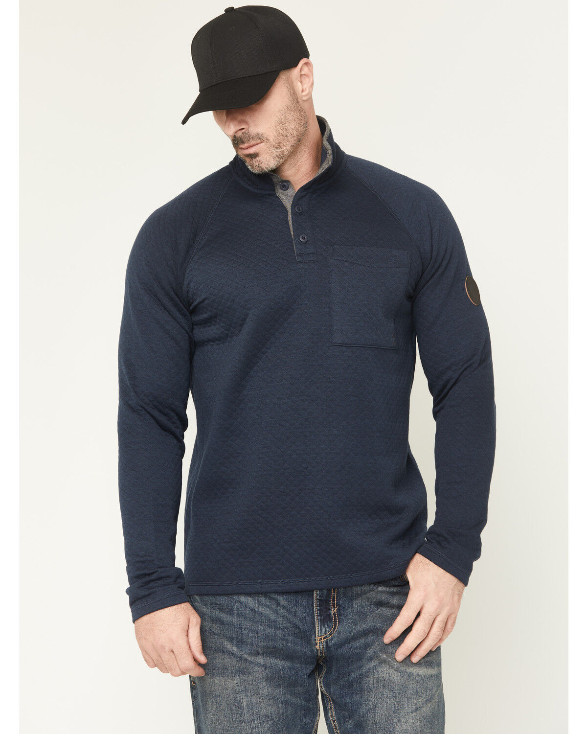 Men's Brothers and Sons Sherman Solid 1/4 Button-Down Pullover