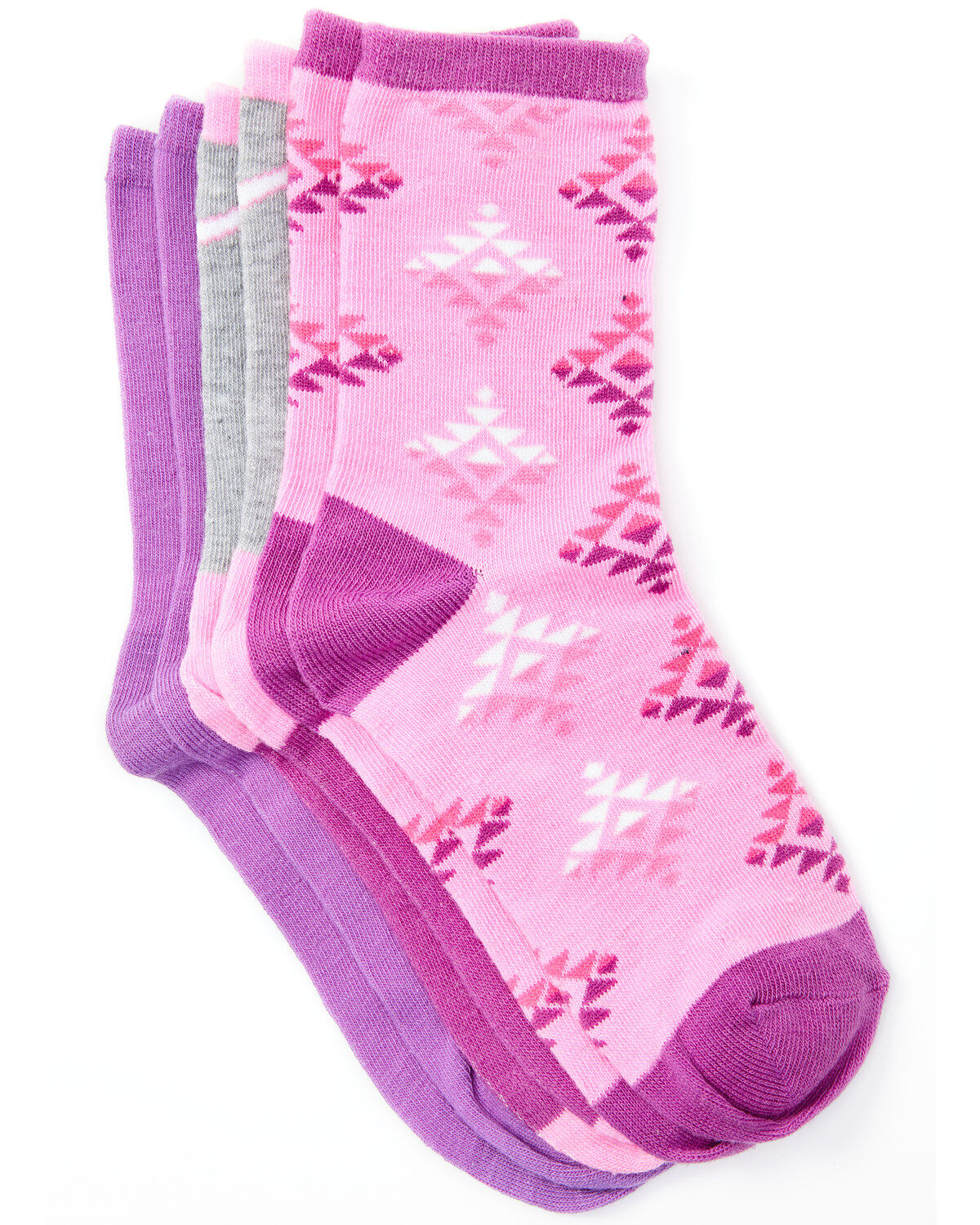 Leg Apparel Kids' 3-Pack Pink & Purple Desert Life Southwestern Longho