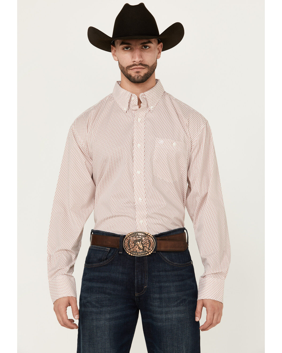 Men's Wrangler Classics Print Long Sleeve Button-Down Western Shirt