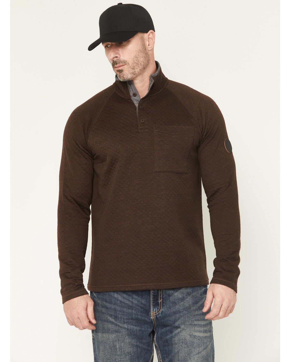 Men's Brothers and Sons Sherman Solid 1/4 Button-Down Pullover
