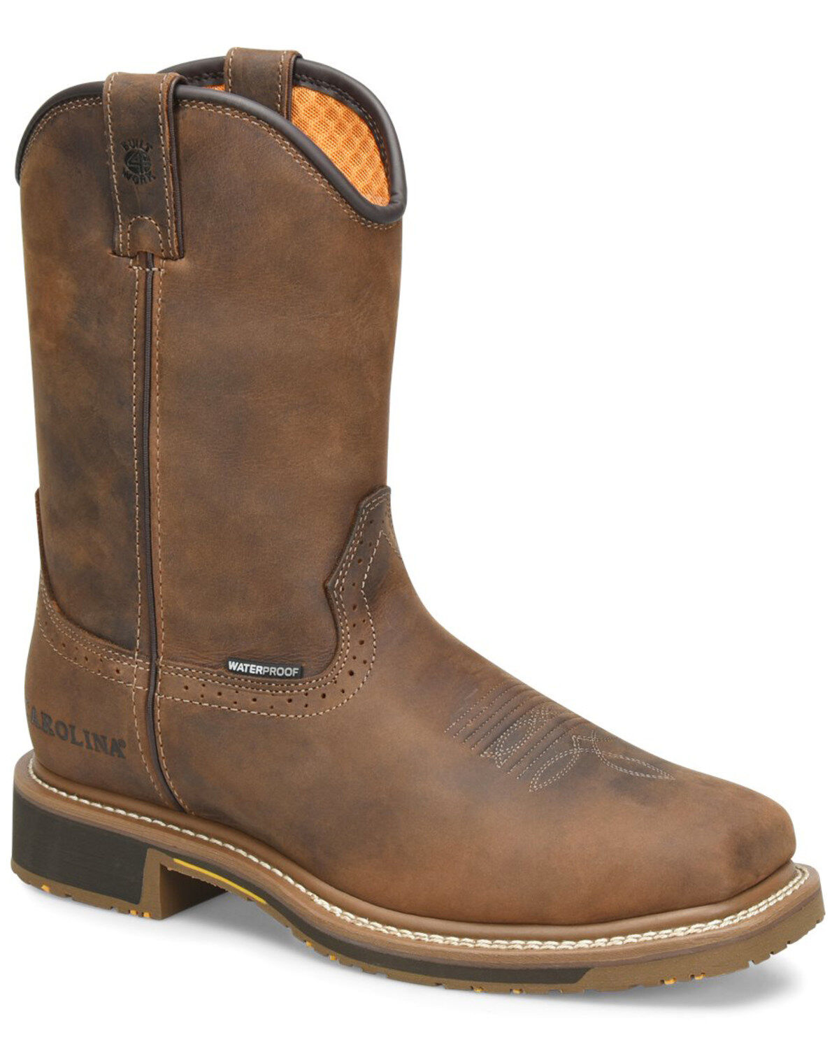Men's Carolina Anchor Waterproof Western Work Boots - Soft Toe