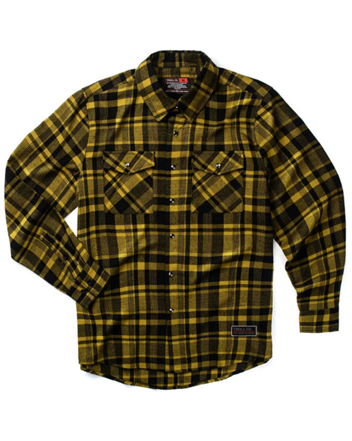Men's Troll Co Oliver Plaid Print Long Sleeve Pearl Snap Flannel Shirt