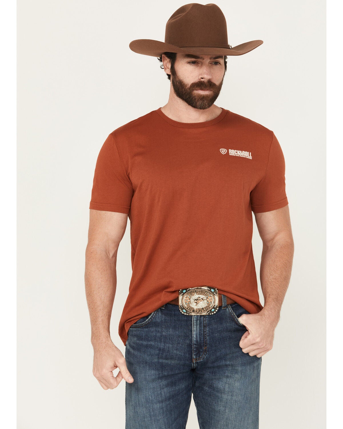 Men's Rock & Roll Denim Boot Barn Exclusive Longhorn Skull Short Sleev