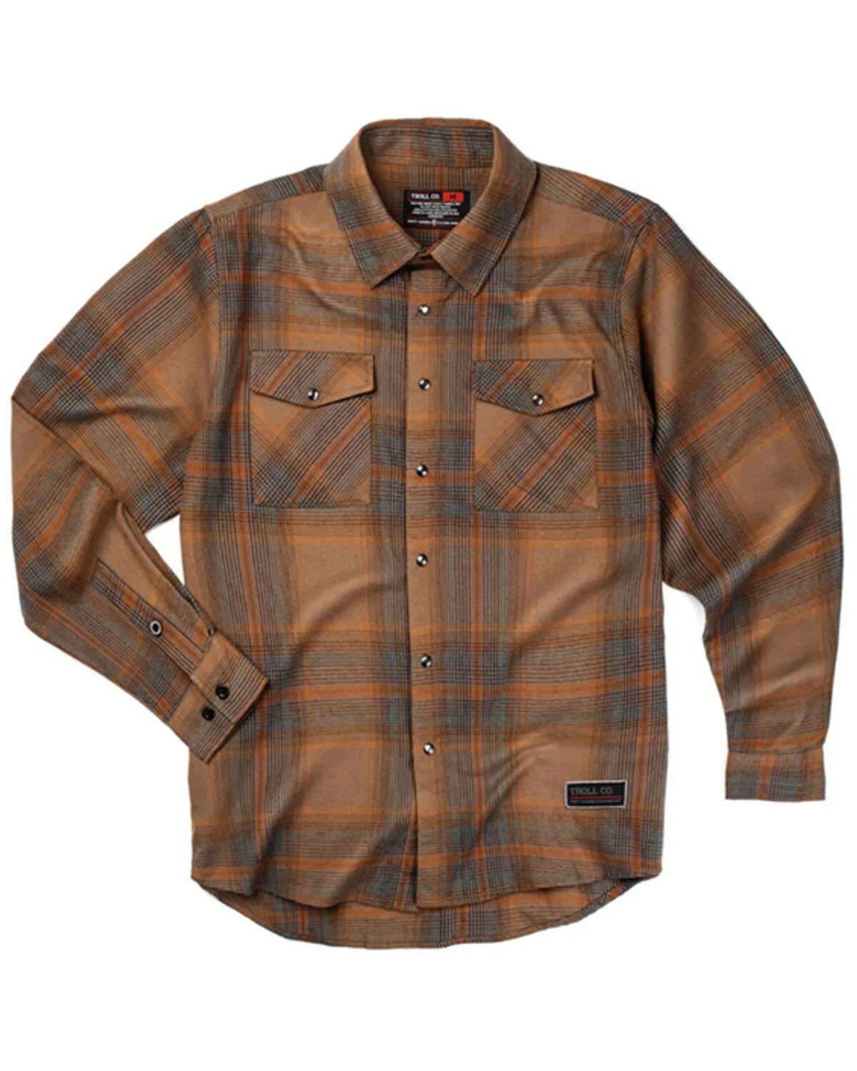 Men's Troll Co Jackson Plaid Print Long Sleeve Snap Flannel Work Shirt