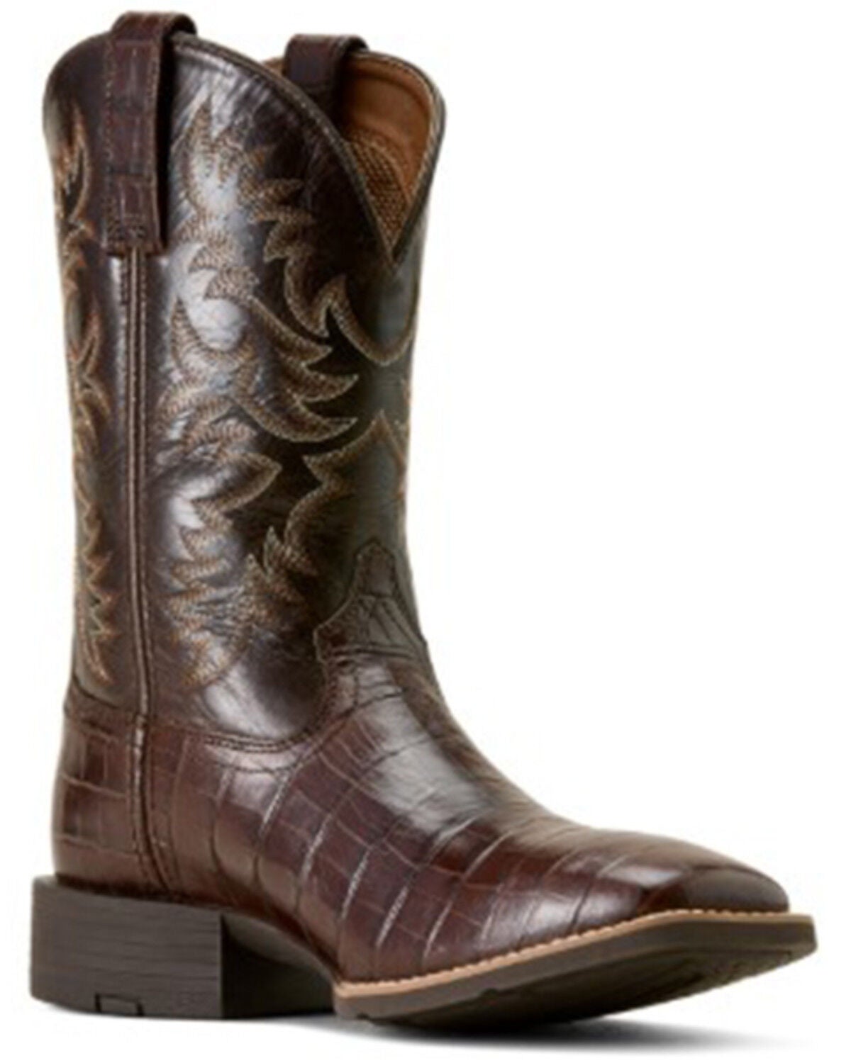 Men's Ariat Sport Crocodile Print Performance Western Boots - Broad Sq