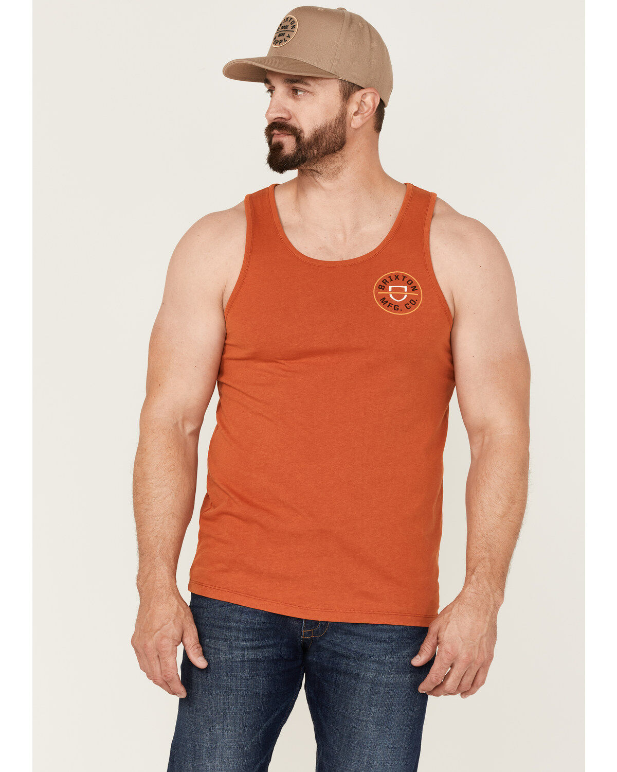 Men's Brixton Circle Logo Graphic Crest Tank
