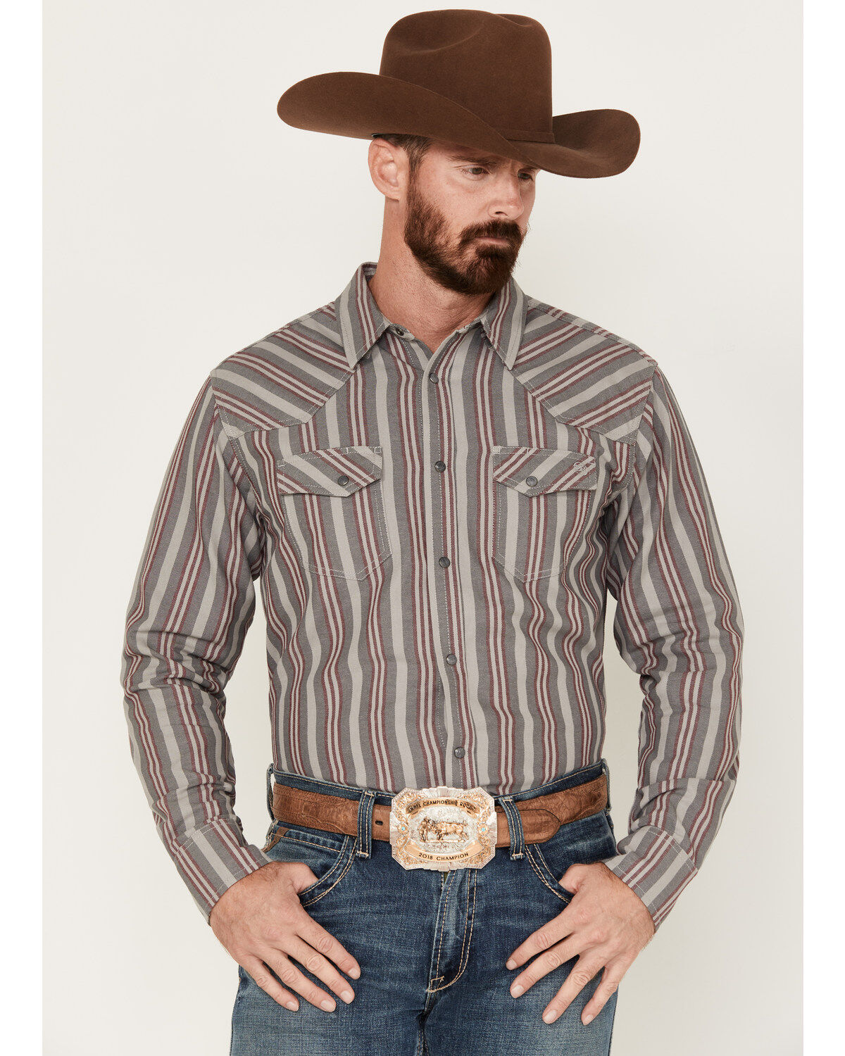 Men's Blue Ranchwear Twill Long Sleeve Snap Shirt