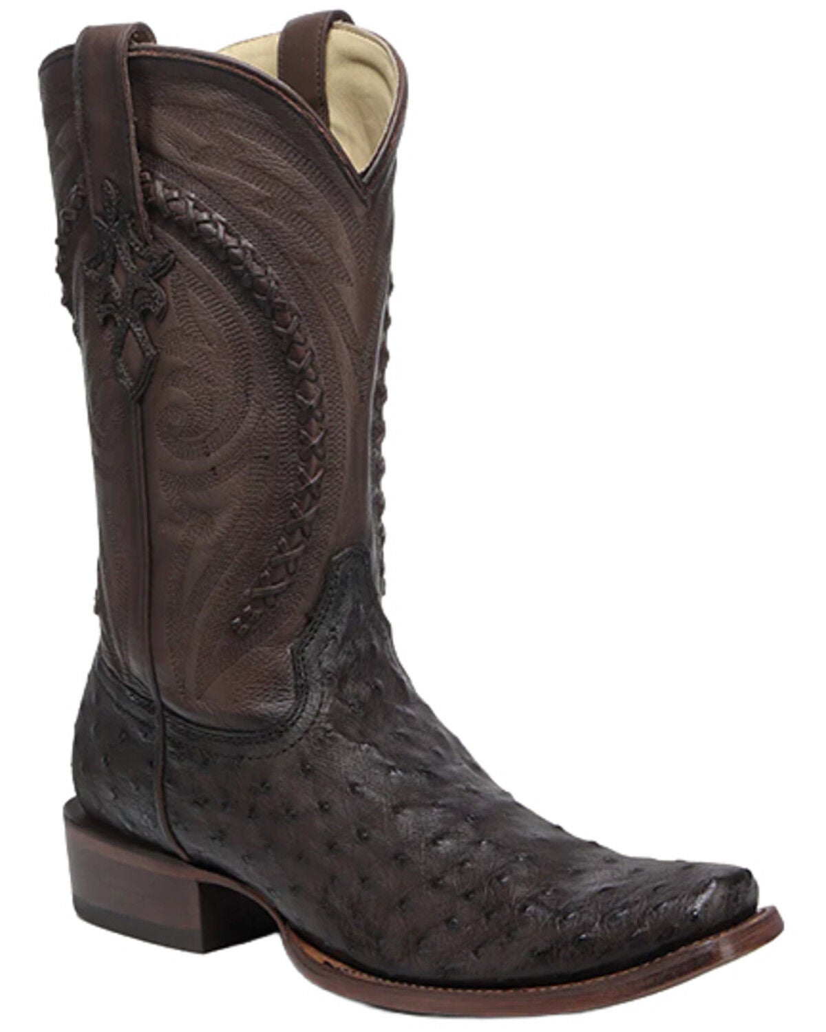 Men's Corral Handwoven Exotic Full-Quill Ostrich Western Boots - Squar
