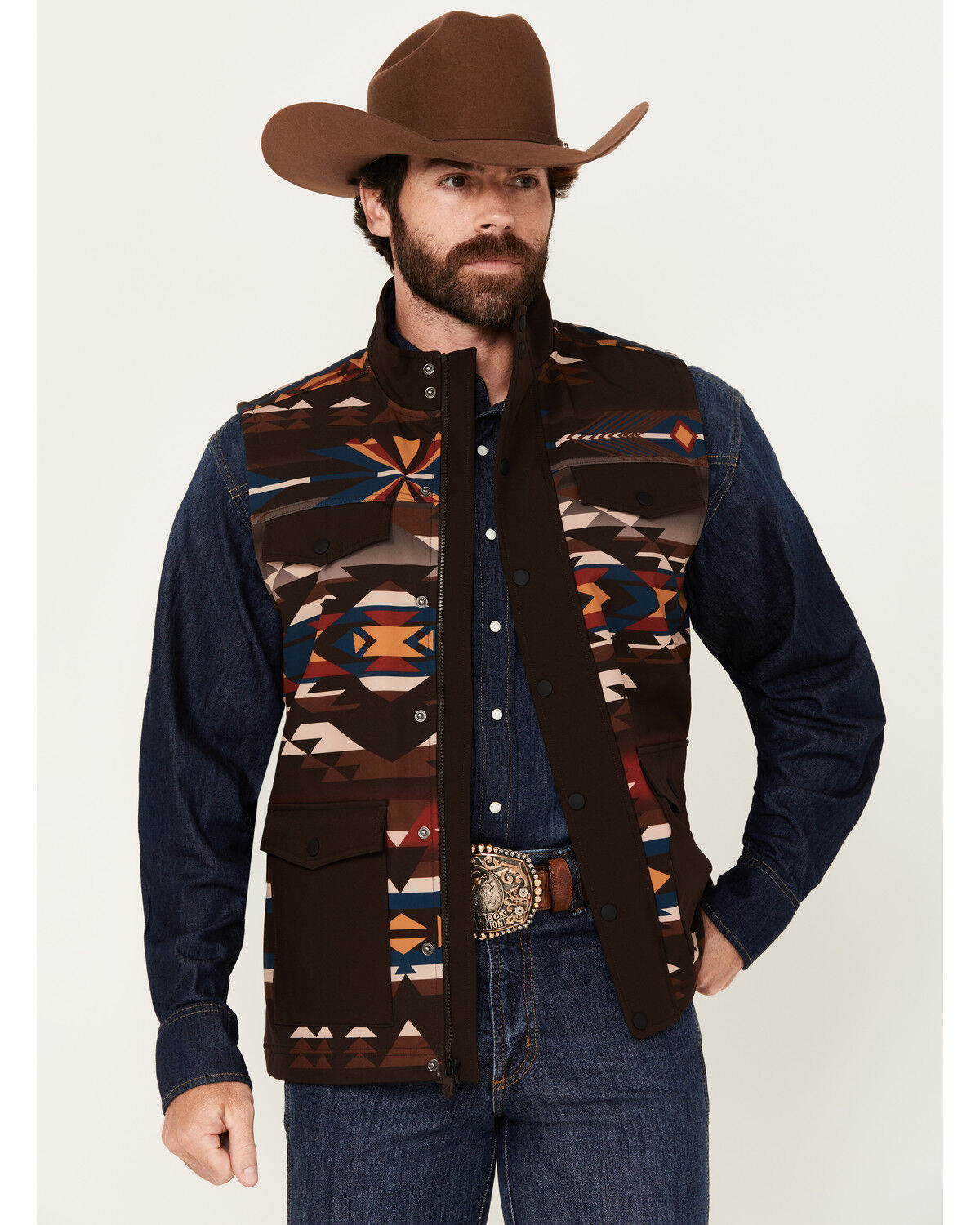 Men's RANK 45 Southwestern Print Softshell Vest