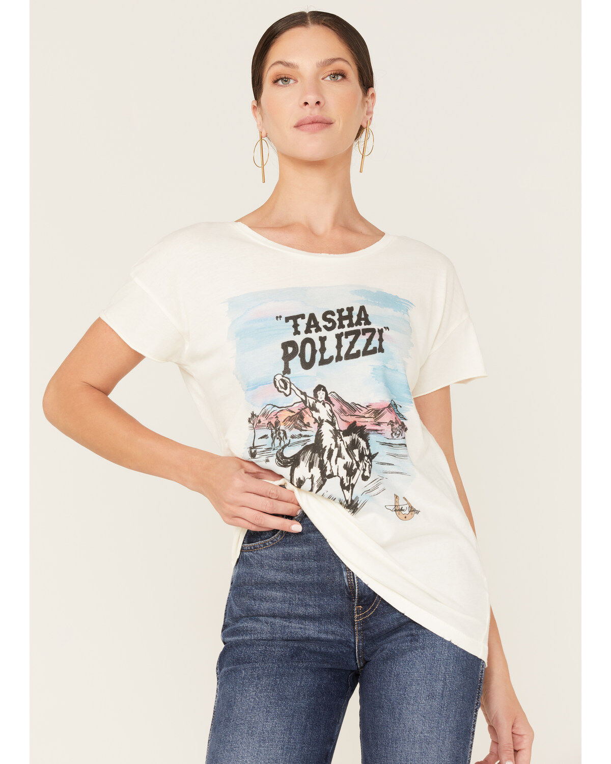 Women's Tasha Polizzi Title Watercolor Desert Scene Short Sleeve Graph