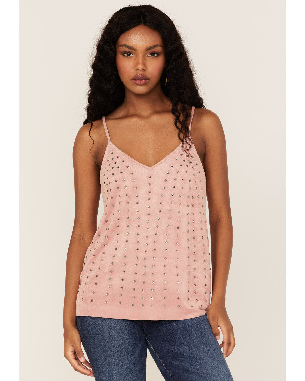 Women's Vocal Studded Faux Suede Cami Top