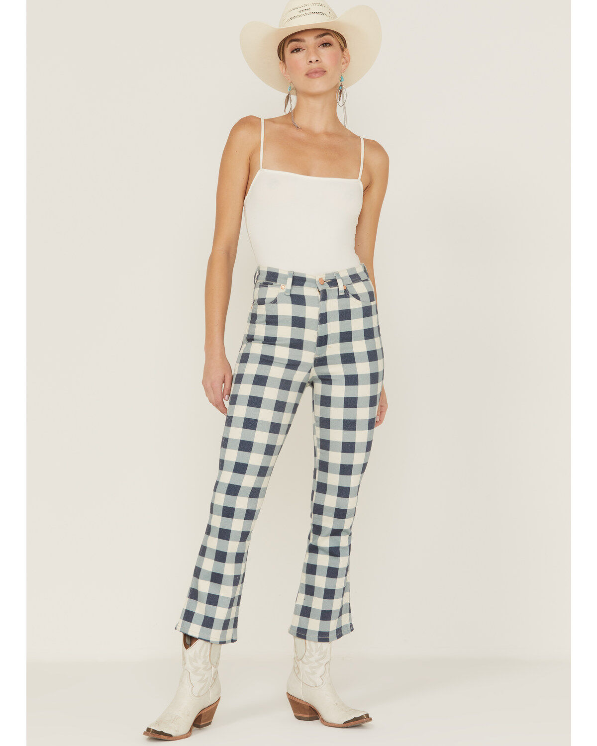 Women's Wrangler Checkered Flare Jeans