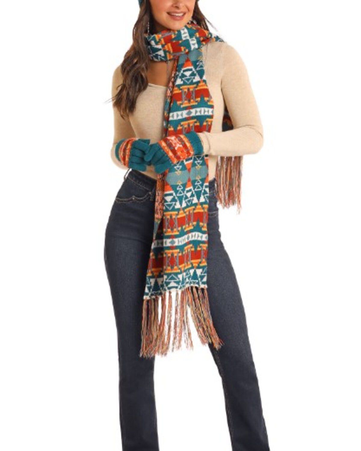 Women's Panhandle Southwestern Print Scarf Set - 3 Piece