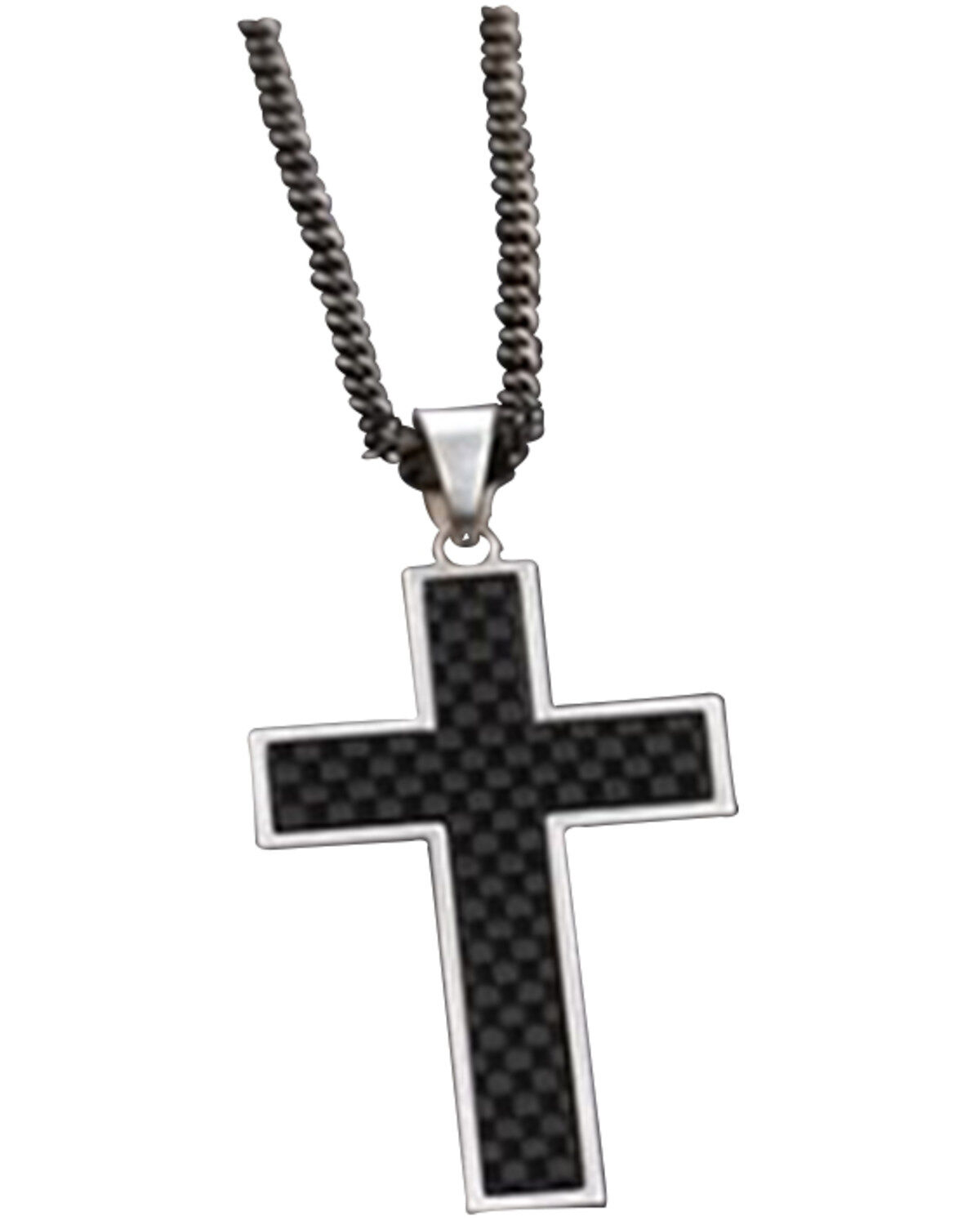 Men's Twister Gunmetal Cross Necklace