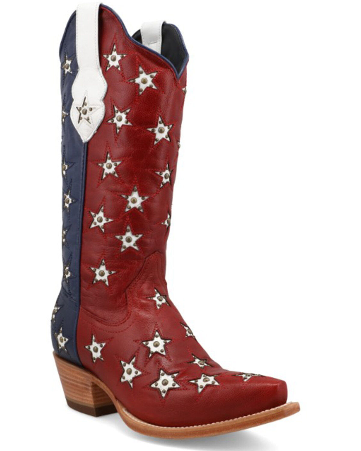 Women's Black Star Marfa Star Inlay Studded Western Boots - Snip Toe