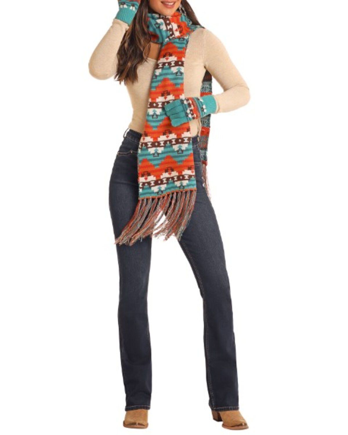 Women's Panhandle Southwestern Print Scarf Set - 3 Piece