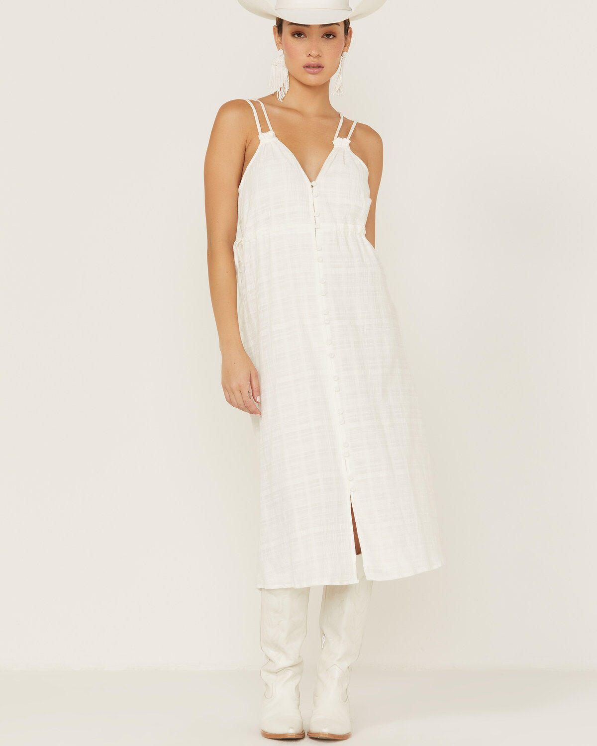 Women's Wishlist Side Tie Double Strap Midi Dress
