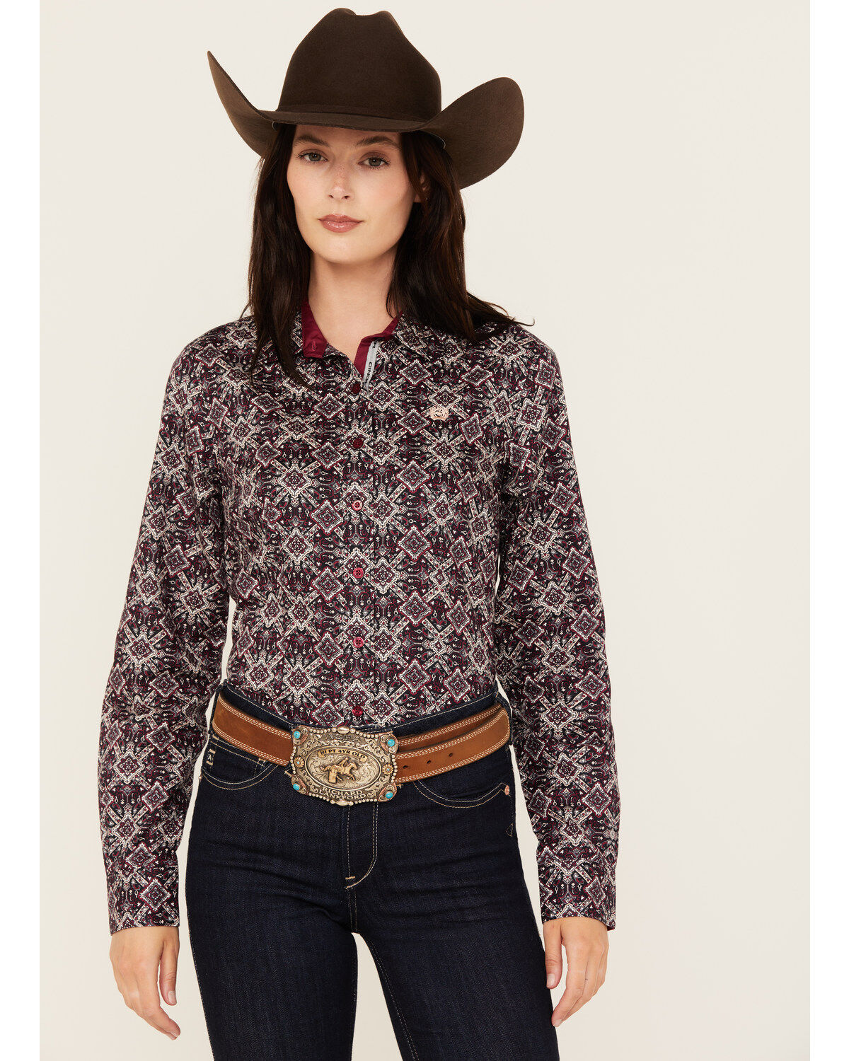 Women's Cinch Printed Long Sleeve Button Down Western Shirt