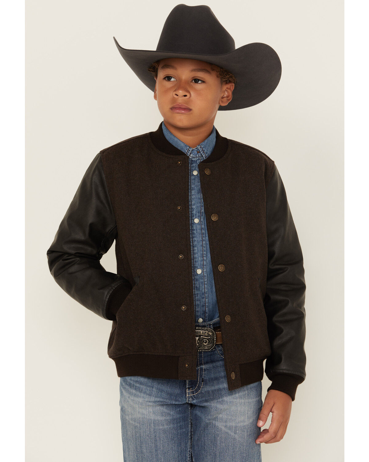 Boys' Cody James Brighton Solid Varsity Jacket