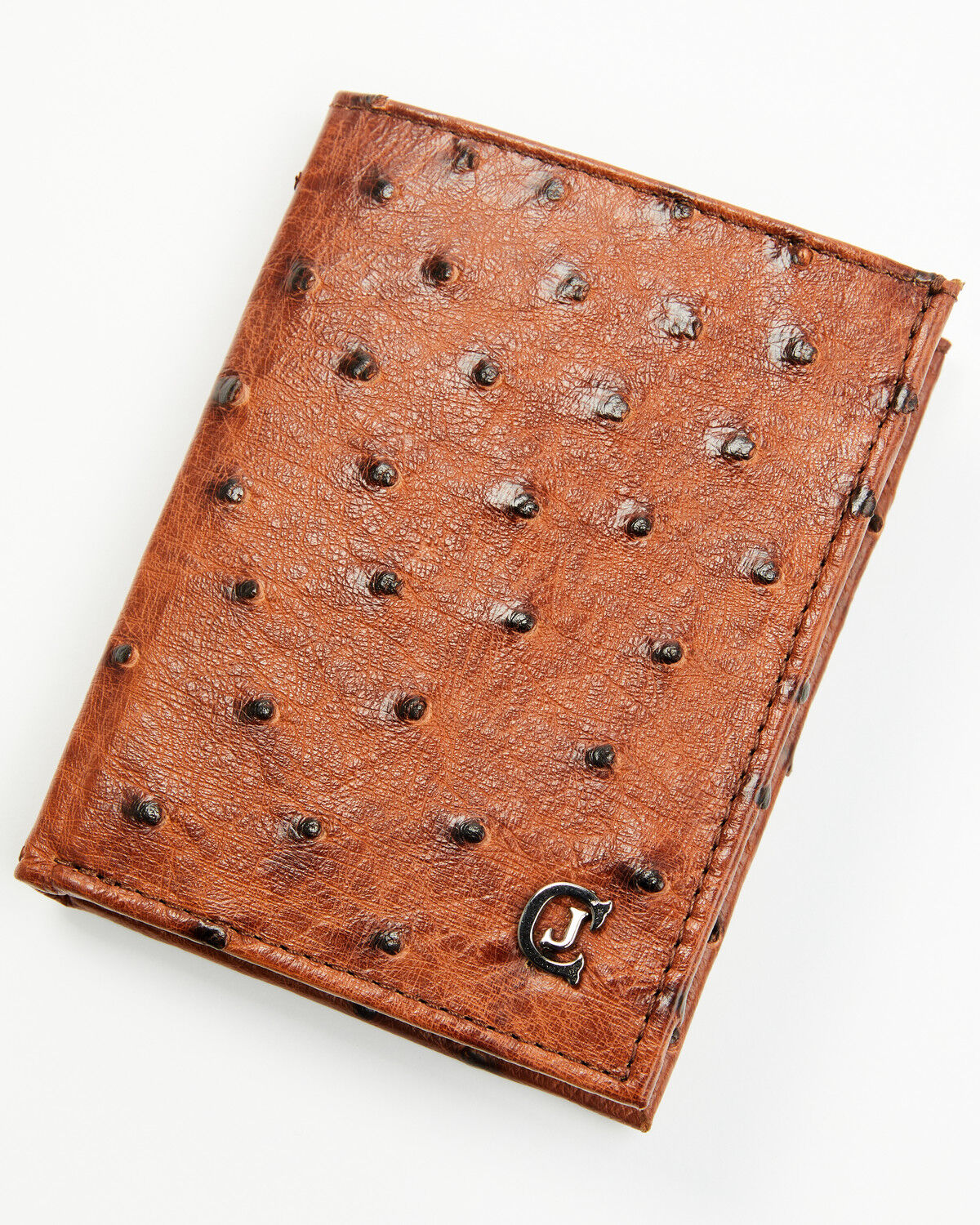 Men's Cody James Black 1978 Dawson Exotic Full-Quill Ostrich Bifold W