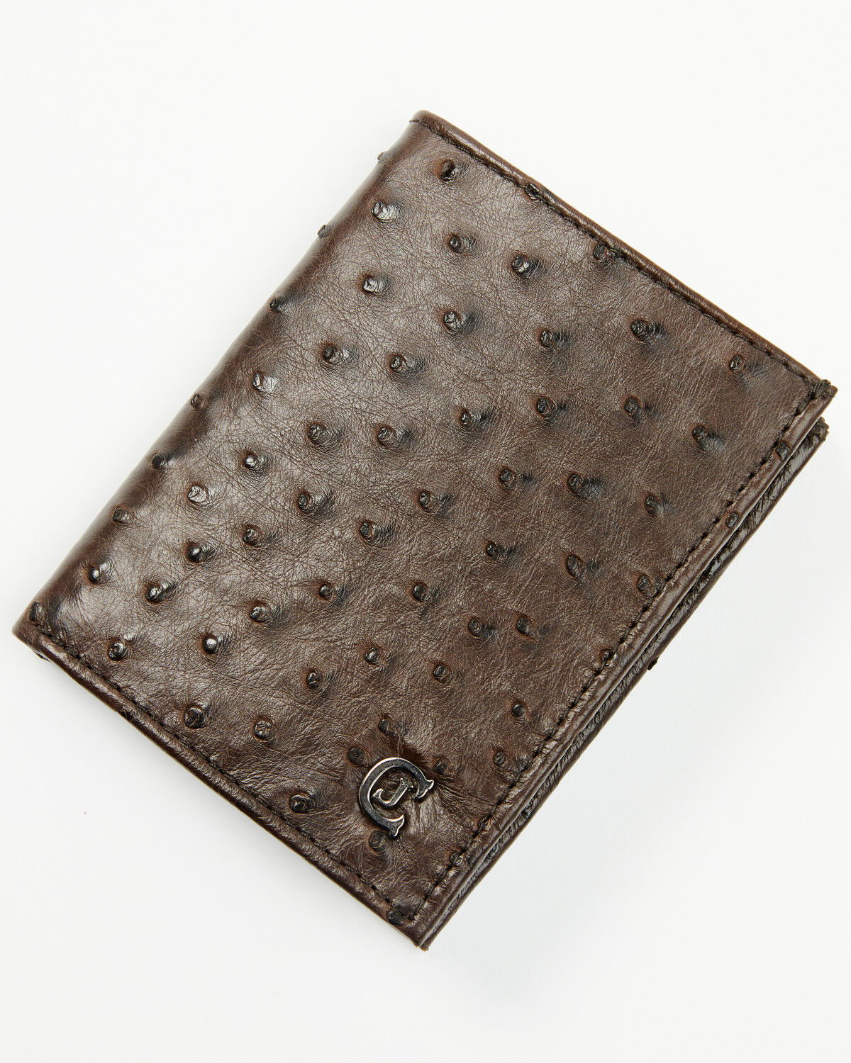 Men's Cody James Black 1978 Dawson Exotic Full-Quill Ostrich Bifold W