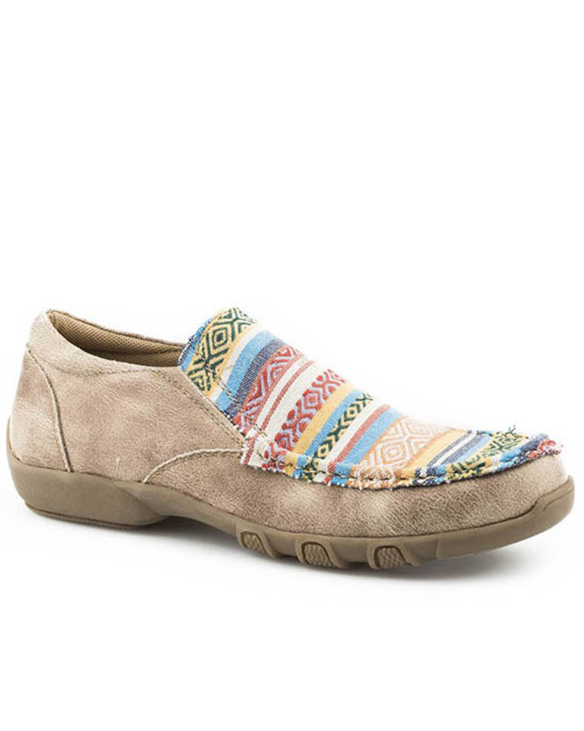 Women's Roper Vintage Beige Multicolor Shoes - Moc Toe
