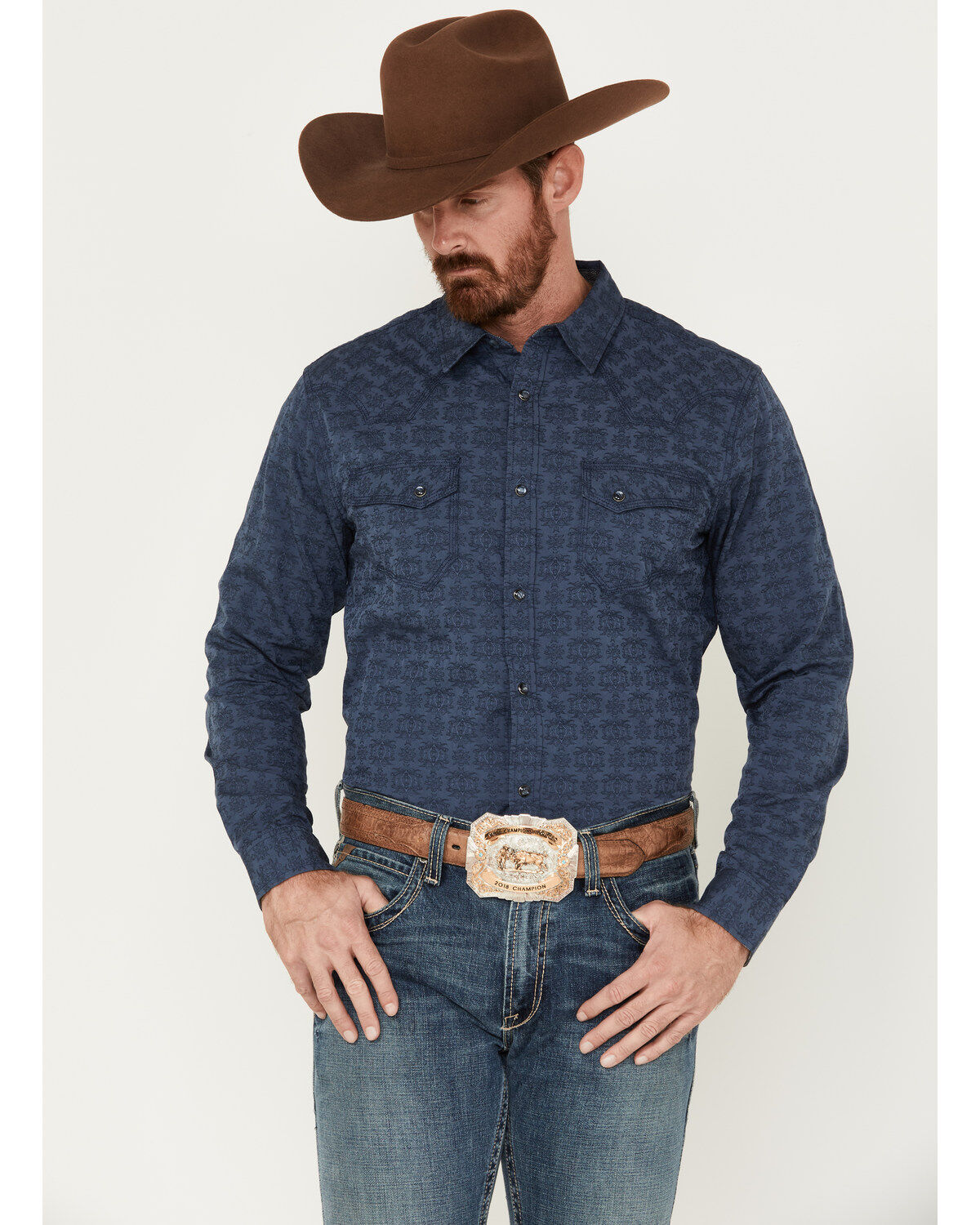 Men's Moonshine Spirit Show Stopper Floral Print Long Sleeve Western S