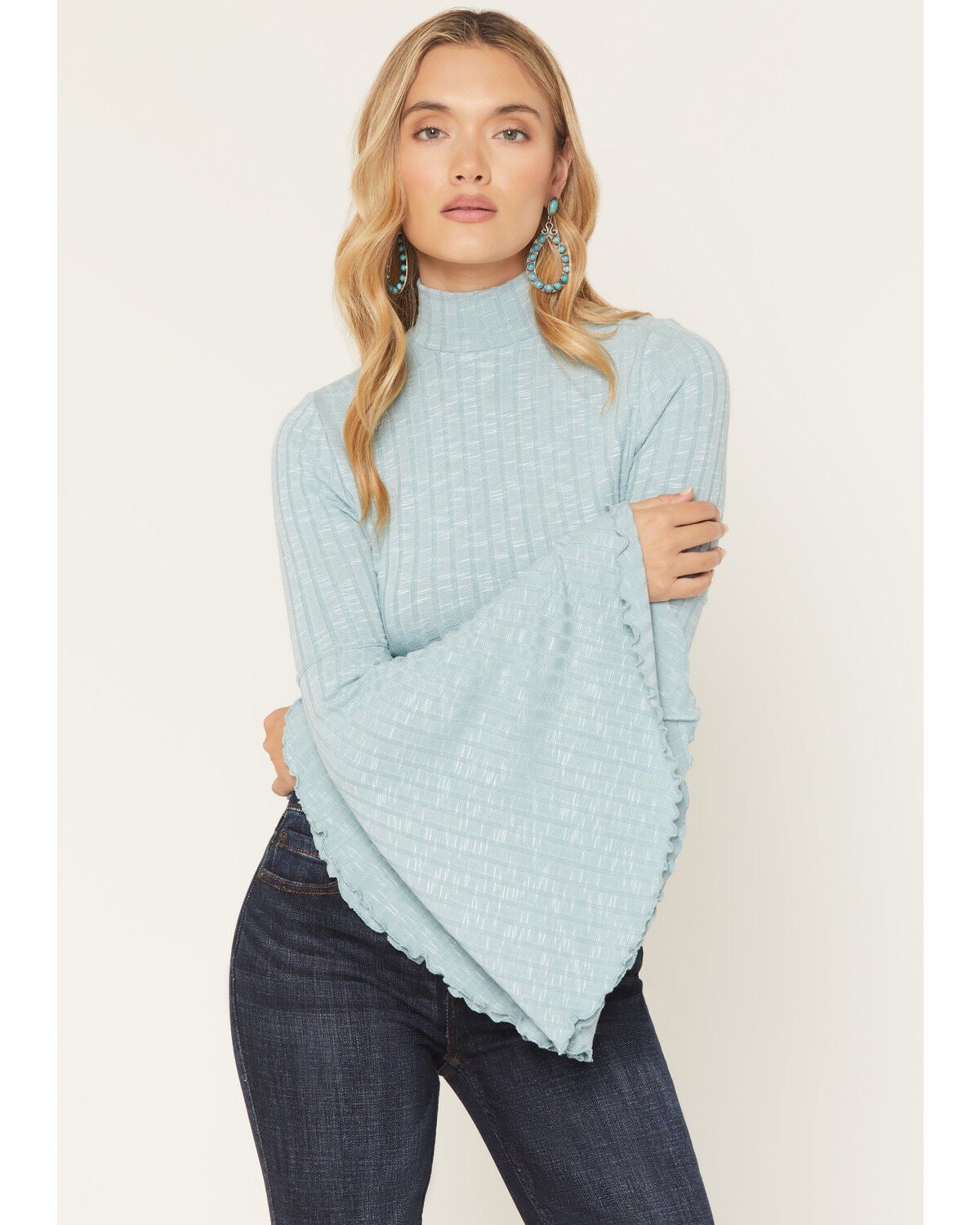 Women's Shyanne Solid Long Bell Sleeve Shirt