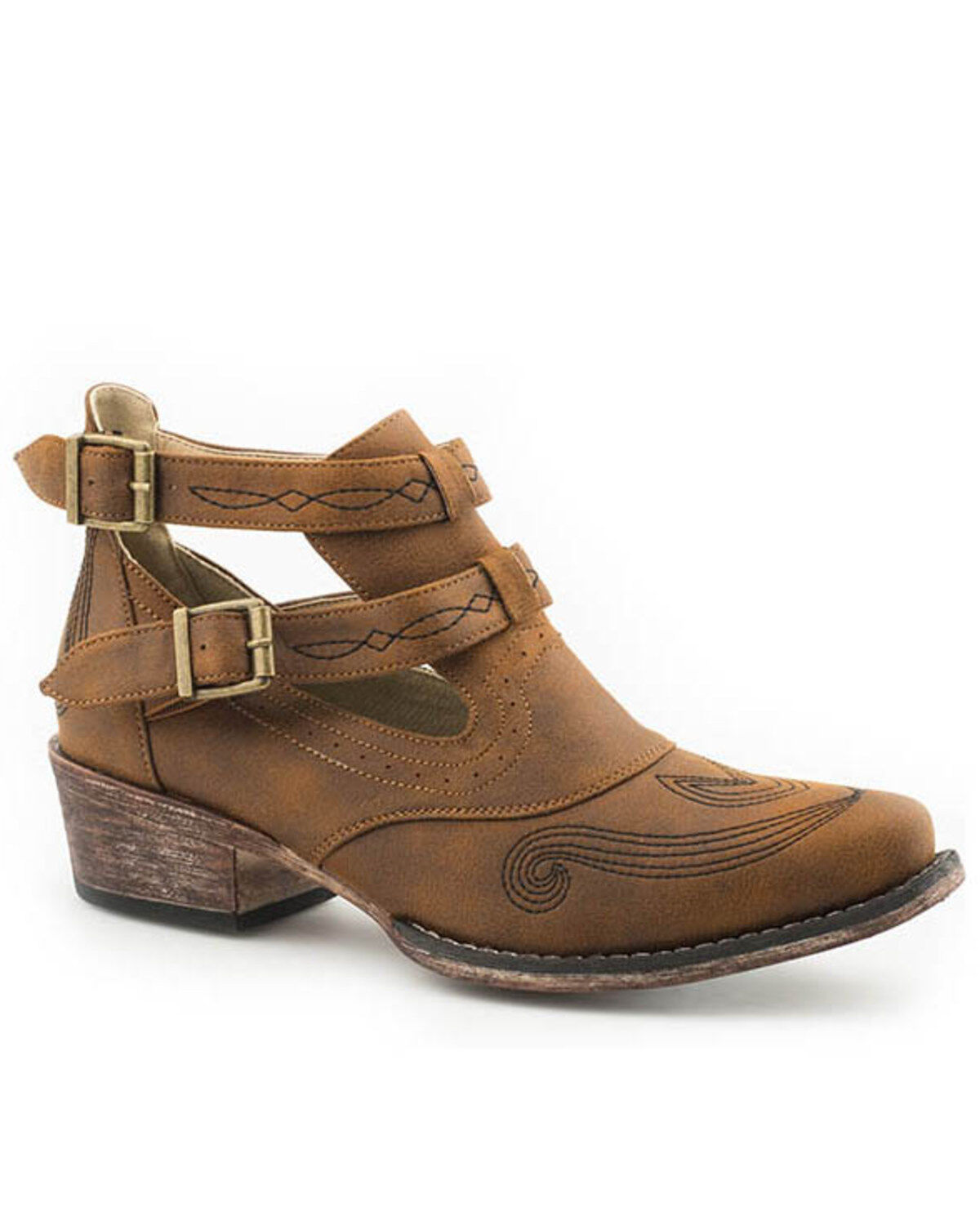 Women's Roper Vintage Harness Strap Fashion Booties - Snip Toe